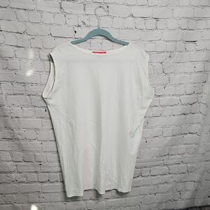 Shamask Designer Women's Elegant White Sleeveless Top Size (2) Xlarge EUC